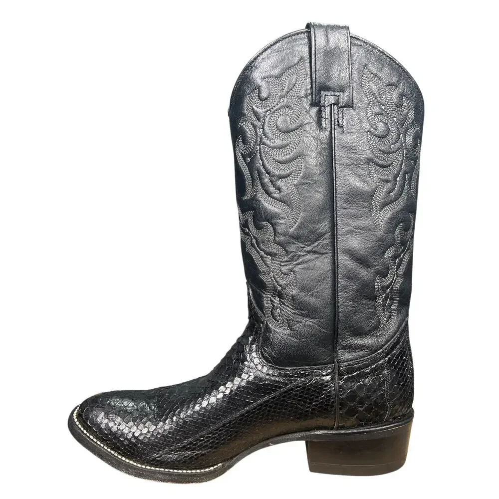 Circle G by Corral Men's Black Python Snakeskin Cowboy Boots Size 7.5 D